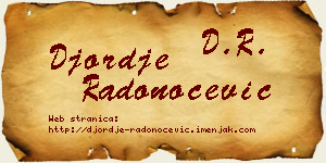 Đorđe Radonoćević vizit kartica